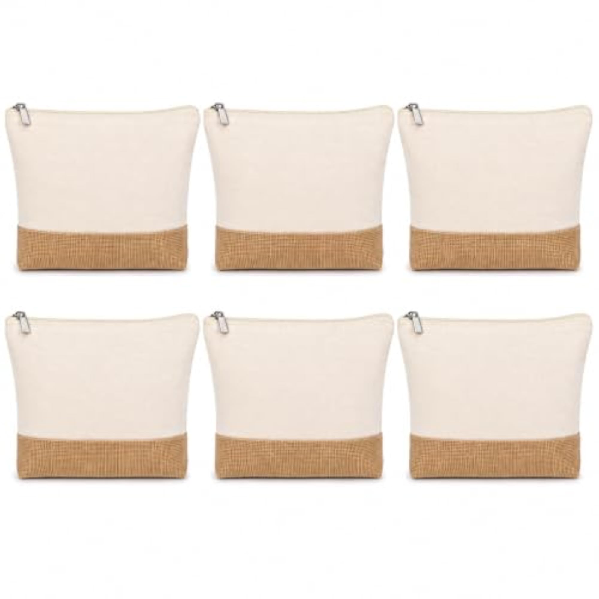 Natural Utility Pouch, Beige Fabric Organizer Bag